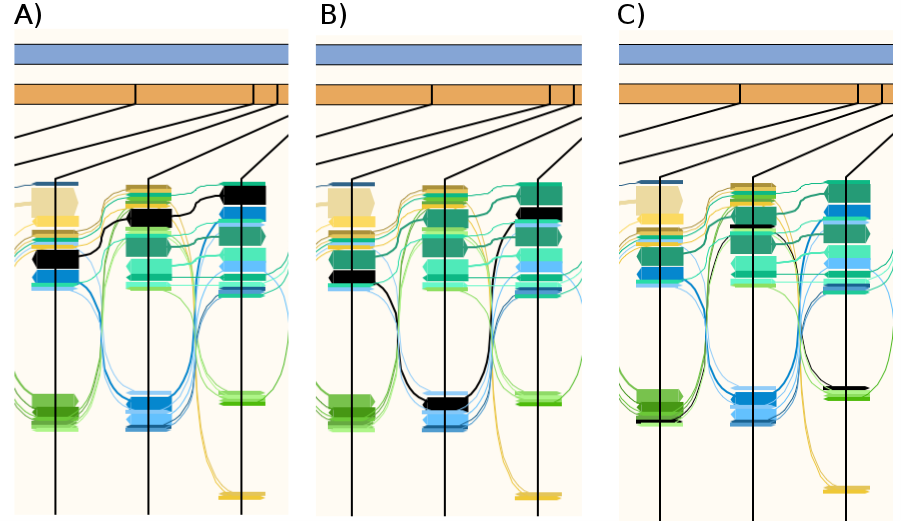 A section of the Hapflow profile showing three SNPs